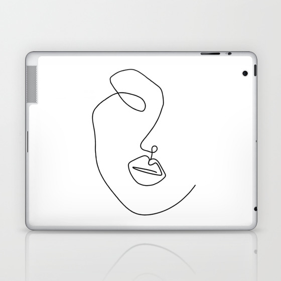 Minimal Abstract Line Face Laptop Ipad Skin By Ilyitswd Society6
