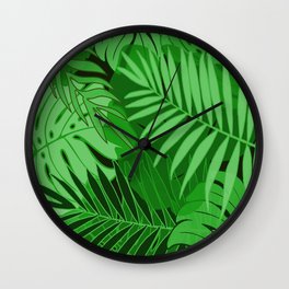Rain Forest Leaves #6 Wall Clock | Junglevibe, Rainforestdesign, Monsteraleaves, Palmfronds, Graphicdesign 