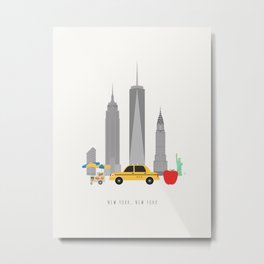 New York City, NYC Skyline Metal Print | Carrie Lyman, Newyorkcity, Illustration, Tower, Graphicdesign, Digital, Architecture, Newyork, Taxi, Lyman Creative Co 