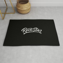 Rock Star | Rock and Roll lovers gift Rug | Fancy, Rocknroll, Rockquote, Lettering, Quote, Rocker, Party, Rockandroll, Guitarplayersgift, Graphicdesign 