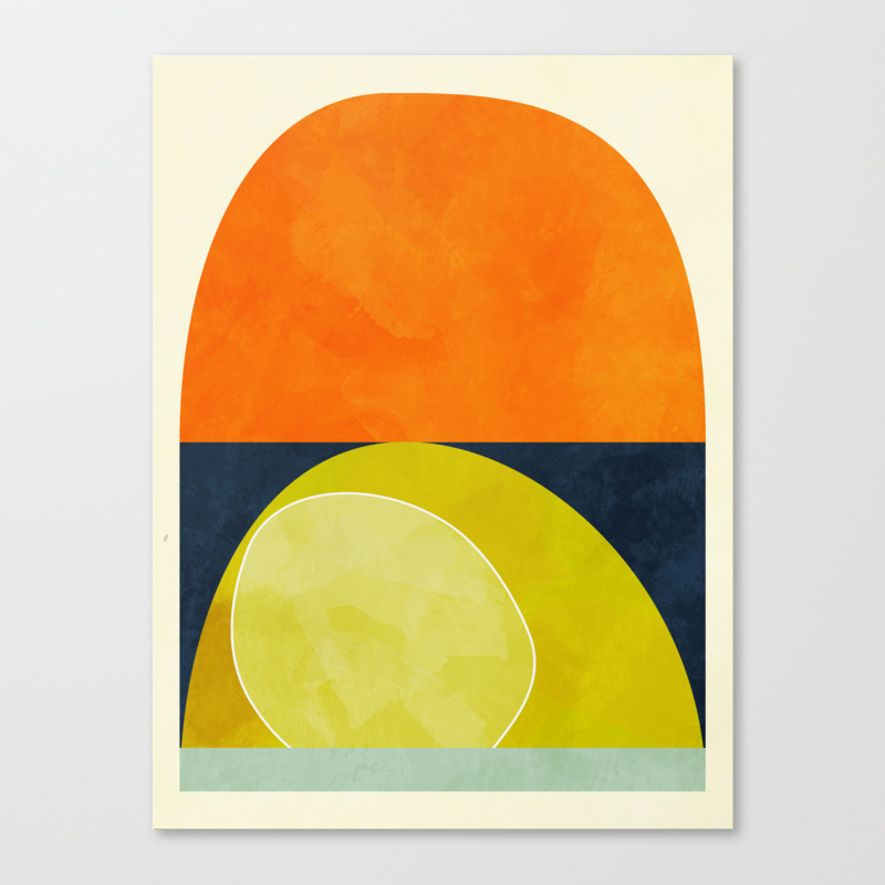 Sun Moon Abstract Geometric Shapes Canvas Print By Anarutbre