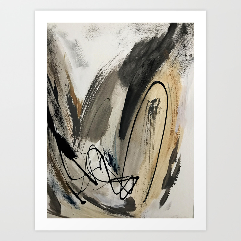 Drift 5 A Neutral Abstract Mixed Media Piece In Black White