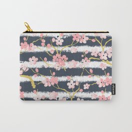 peach blossom Carry-All Pouch | Traditional, Oriental, Japanese, Tree, Plumblossom, Chinoiserie, Kawaii, Pattern, Drawing, Digital 