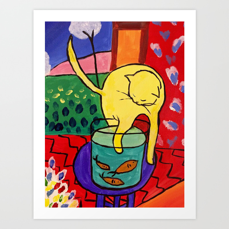 Cat with Red Fish- Henri Matisse Art Print by Historia Fine Art Gallery |  Society6
