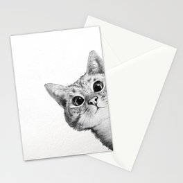 sneaky cat Stationery Cards