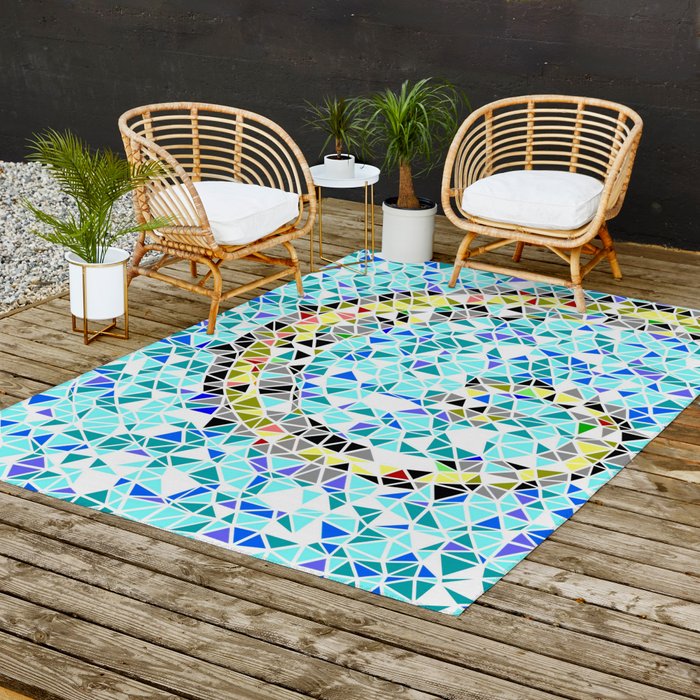 Mediterranean mosaic Outdoor Rug by ARTbyJWP | Society6