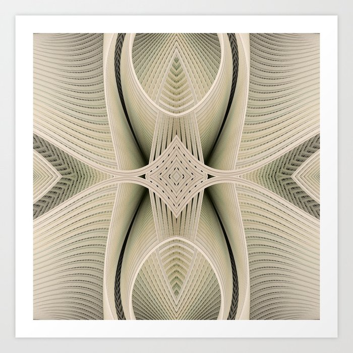 Abstract Art Deco Hourglass Frolic Art Print By Abandonreason