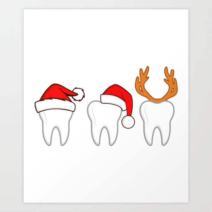 Funny Teeth Christmas Gifts For Dentists Art Print by TheCrownMerch |  Society6