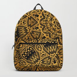 Mandala Black and Gold Art Pattern Backpack | Goldenmandala, Graphicdesign, Mandalapattern, Pattern, Elegantmandala, Mandala, Mandalaart 