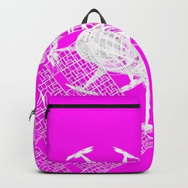 Explorer White on Pink Backpack | Vivid, Space, Mechanical, Pink, Popart, Scifi, Xray, Digital, Explorer, Concept 