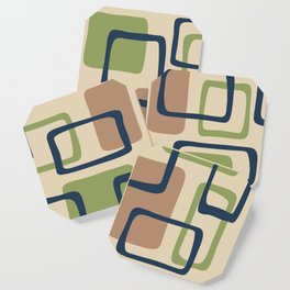 Mid Century Modern Abstract Squares Pattern 451 Coaster
