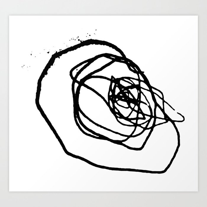 Minimalist Abstract Flower Scribble Artwork Drawn By A Child Art