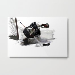 No Goal! - Hockey Goalie Metal Print | Goaltender, Wintersport, Rink, Teamsport, Hockeygame, Hockeygoalie, Hockeyplayer, Winter, Christmas, Hockey 
