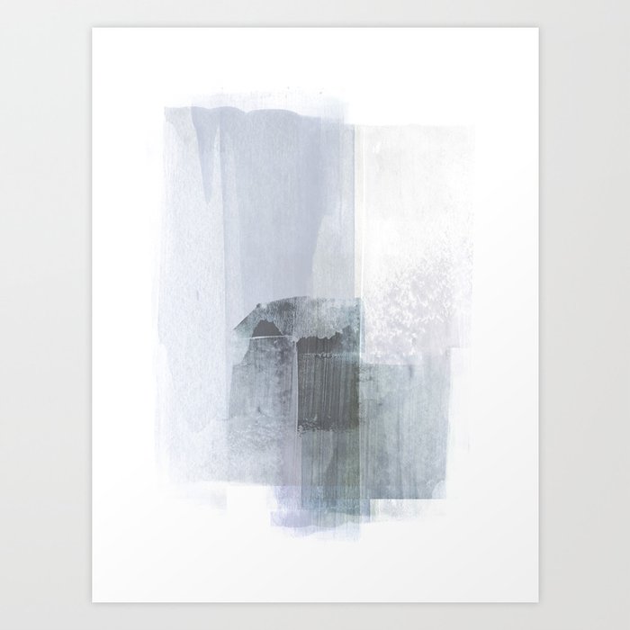 Blue Grey Minimalist Abstract Painting Art Print By Mininst Society6