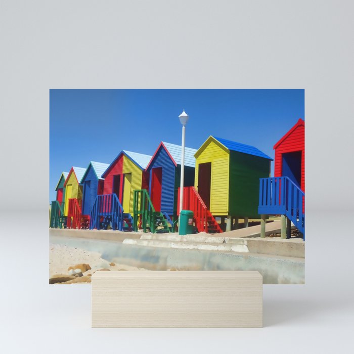 Wallpaper Beach Houses At Muizenburg Mini Art Print By Laureenr Society6 For iPhone