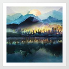 Mountain Lake Under Sunrise Kunstdrucke