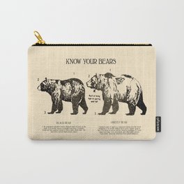 Know Your Bears Carry-All Pouch | Blackbear, Ursusamericanus, Nature, Science, Educational, Wildlifebiologist, Bear, Mammalogy, Drawing, Grizzly 