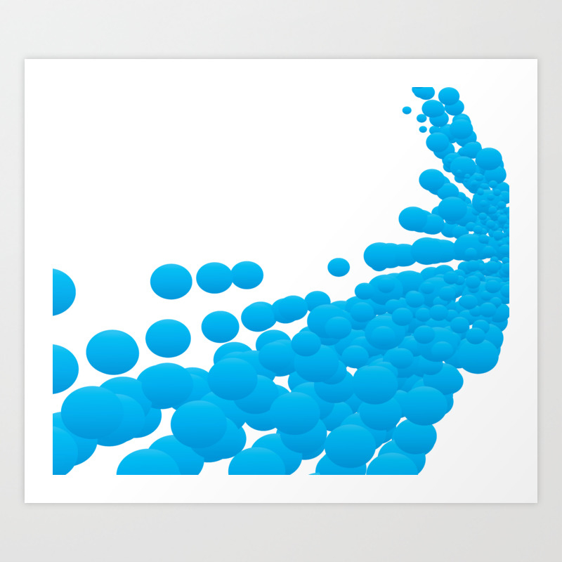 Blue Dots On A White Background Abstract Art Art Print By