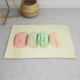 Four Macarons Rug | Vintage, Peach, Macaroons, French Macarons, Kitchen Art, Food, Pale, Girly, Nursery Art, Pastel Colours 