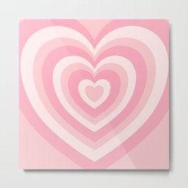 Pink Love Hearts  Metal Print | Pretty, Graphicdesign, Aesthetic, Girls, Girly, Watercolor, Heart, Pattern, Pink, Loveheart 