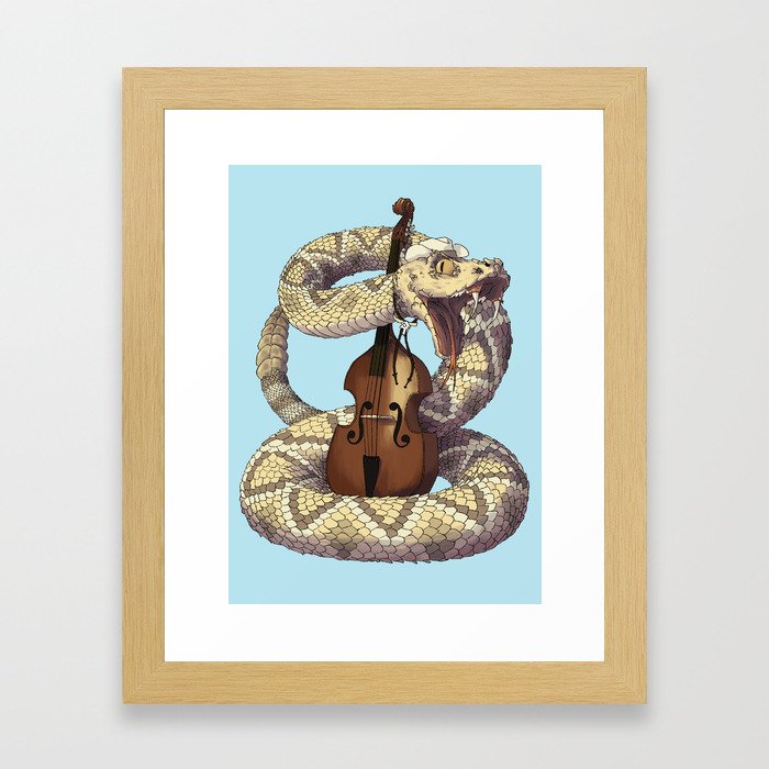 D is for Diamondback Rattlesnake, Western Framed Art Print | Animals, Illustration, Painting, Digital