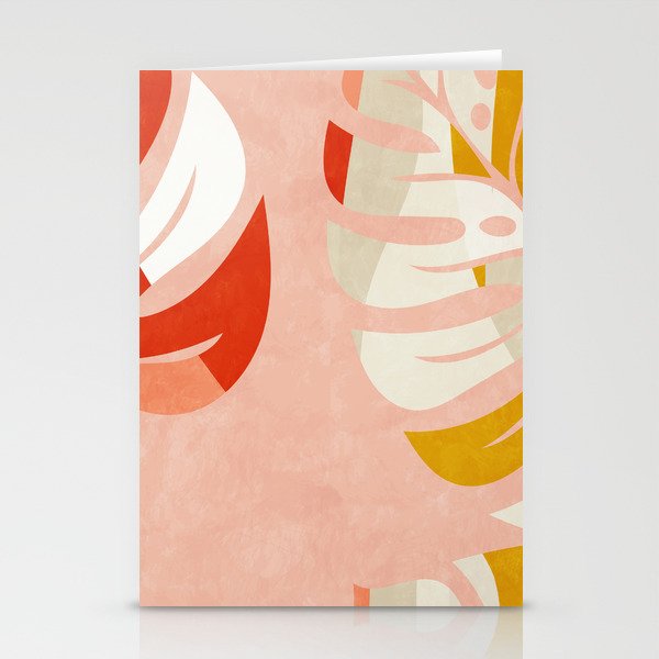 Shapes Leave Minimal Abstract Art Stationery Cards By Anarutbre