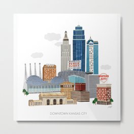 Kansas City Skyline Metal Print | Missouri, Kc, Kansascityart, Illustration, Kcmo, Ilovekc, Cityscapes, Curated, Downtownkc, City 