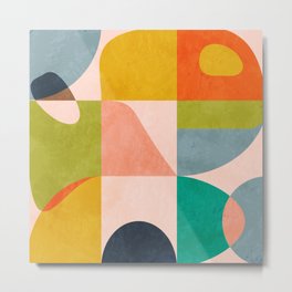 mid century abstract shapes spring I Metal Print