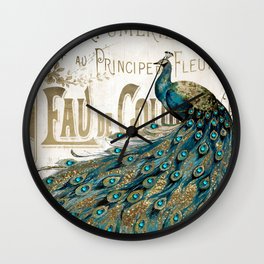 Peacock Jewels Wall Clock | Painting, Vintagepeacock, Goldpeacock, Parispeacock, Vintageparis, Exoticbirds, Frenchlbel, Peacock, Aquapeacock 