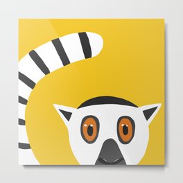Lemur Kata Metal Print | Babiestheme, Jungle, Babiesjungletheme, Lemur, Animal, Jungletheme, Yellow, Babiesnursery, Nursery, Drawing 