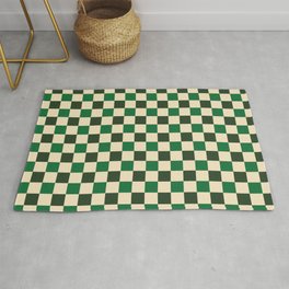 Green Crossings - Gingham Checker Print Rug | Gingham, Graphicdesign, Digital, Pattern, Green, Curated, Print, Checker, Classic, Crossings 