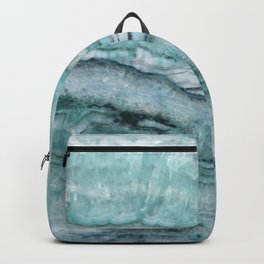Mystic Stone Aqua Teal Backpack | Photo, Dorm, Turquoise, Quartz, Stone, Ombre, Popular, Urban, Trendy, Curated 