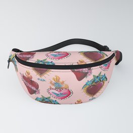 Sacred Hearts on pink  Fanny Pack