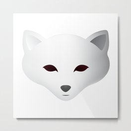 Winter Snow Fox Metal Print | Cleveranimal, Vector, White, Digital, Graphicdesign, Lookingforward, Snow, Myeyesonyou, Burgundyeyes, Serious 