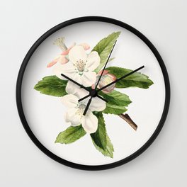 Vintage crab apple flowers Wall Clock | Crabapple, Apple, Poster, Decor, Frame, Crab, Illustration, Codling, Vintage, Wallart 