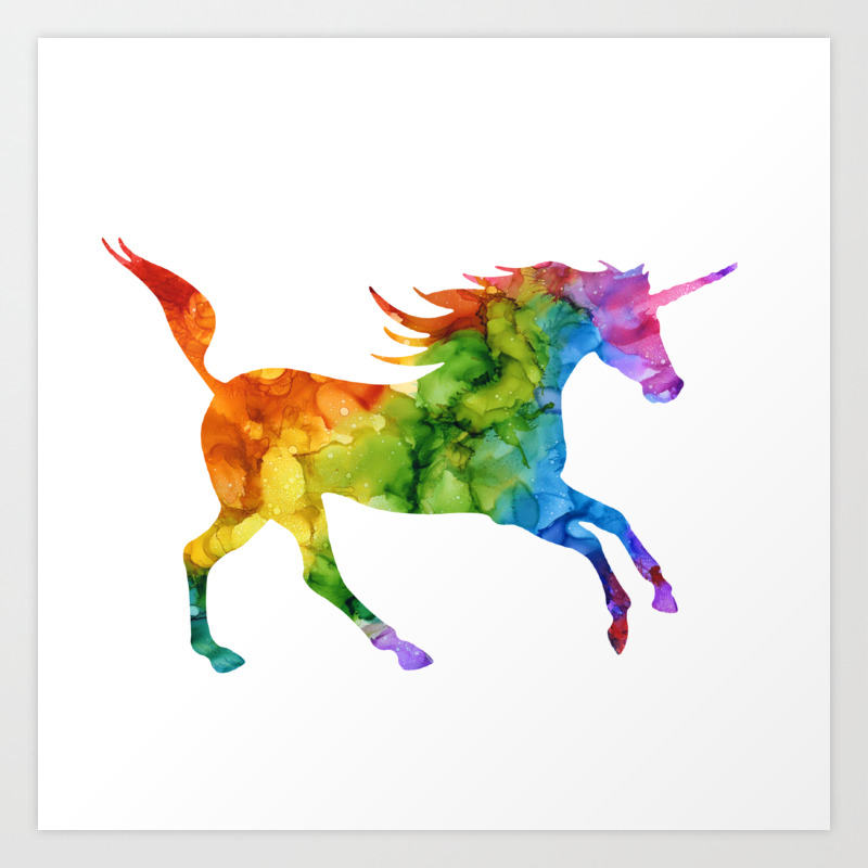 Unicorn Girl Rainbow Horse Pony Colorful Cute Gift Kids Art Print