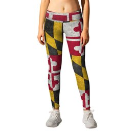 Flag of Maryland, in grungy vintage Leggings | Grungy, Stateflags, Distressed, Marylandflag, Flags, Flag, Graphicdesign, Maryland, Textured 