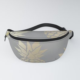 Glam, Pineapple Art, Gray and Gold Fanny Pack