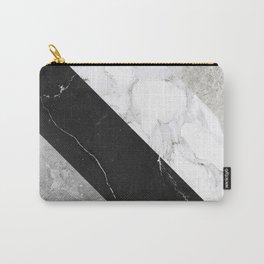 Contemporary Marble Stone Rays Carry-All Pouch | Modern, Geometric, Quartz, Marble, Blackmarble, Grey, Gradient, Graphicdesign, Abstract, Digital 