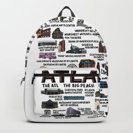 Atlanta Map  Backpack | Drawing, Atlantaskyline, Theatl, Southernpeach, Black And White, Peachtree, Atlanta, Pop Art, Georgiadecor, Atlantageorgia 