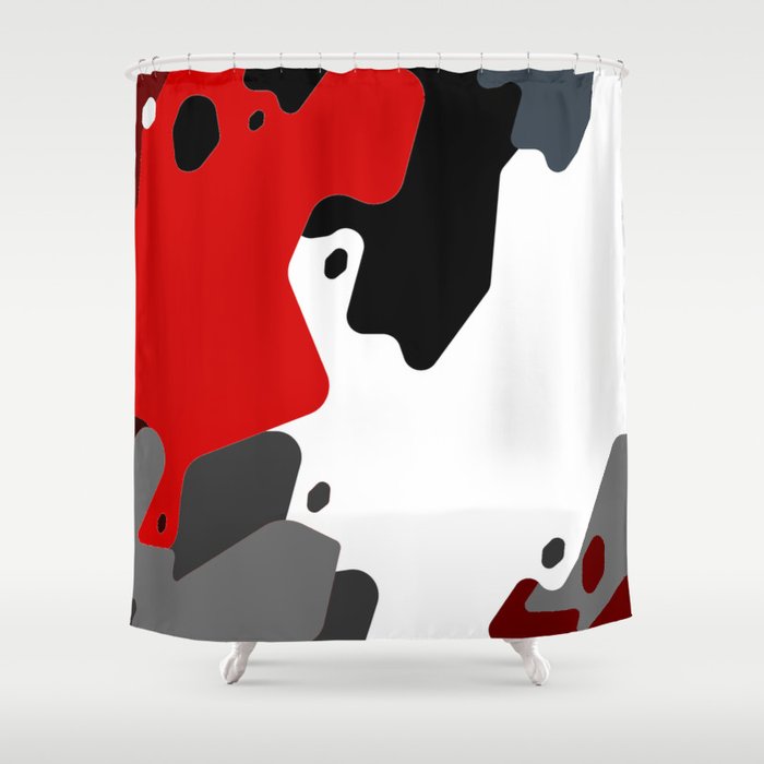 Modern Abstract Art Envy Red Black Grey White Decor Shower