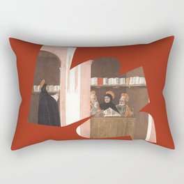 Saint Thomas Aquinas Aided by Saints Peter and Paul - Bartolomeo degli Erri Rectangular Pillow