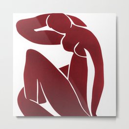 Henri Matisse - Red Nude No. 4 portrait painting Metal Print | Form, Print, Nude, Poster, Body, Figure, Female, Painting, Nudes, France 