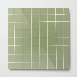 Hand Drawn Grid Green Metal Print | Grid, Line, Green, Lined, Squares, Geometric, Hand Drawn, Curated, Lines, Graphicdesign 