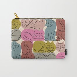 Stack of Cats No. 2 Carry-All Pouch | Cute, Sweet, Pink, Fun, Cozy, Illustration, Curated, Cats, Digital, Drawing 