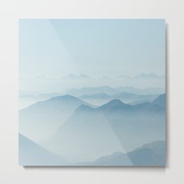 Mountains  Metal Print | Downhill, Light, Color, Newzealand, Sky, Queenstown, Blue, Sun, Climb, Mountains 