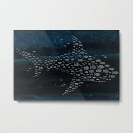 Shark! Metal Print | Fish, Camouflage, Paper, Collage, Nature, Metal, Shark, Ocean, Subterfuge, Dissimulation 