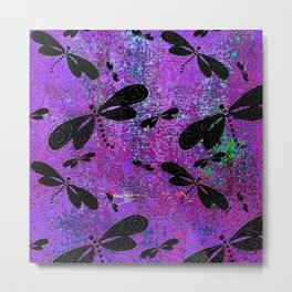 DragonFly Purple Metal Print | Painting, Dragonflies, Digital, Watercolor, Black, Pattern, Saundramylesart, Dragonfly, Purple, Abstractdragonfly 