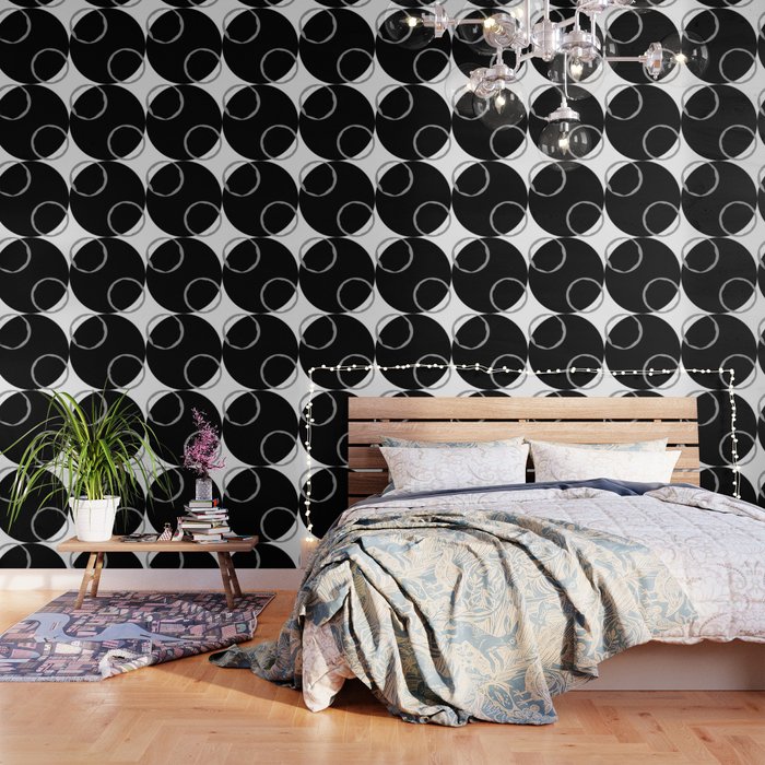 Two And One Minimalist Black And White Abstract Wallpaper By