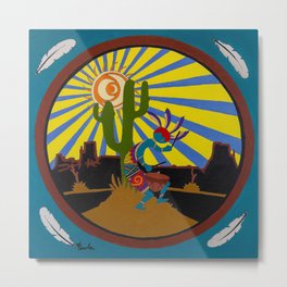 Kokopelli #3 Metal Print | Hopi, Anasazi, Navajo, Desert, Tradition, Drummer, Nativeamerican, Painting, Kokopelli, Sunbeam 